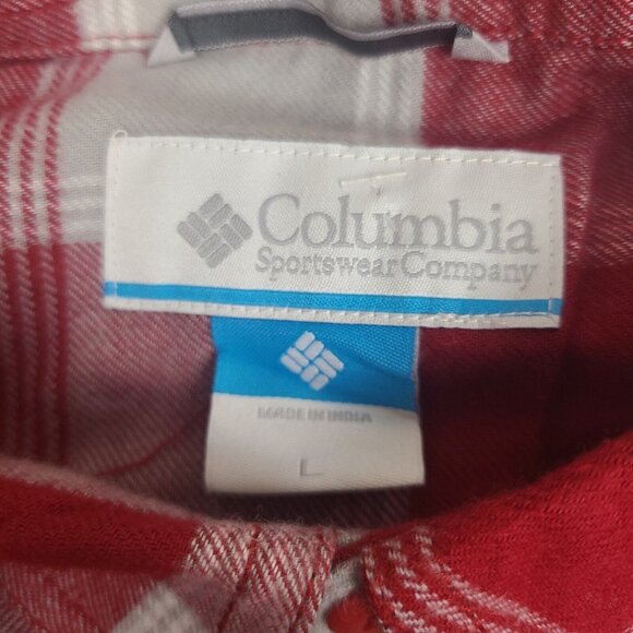 Columbia Oklahoma Sooners Crimson and Cream Flannel  Shirt Men's Sz Large - Picture 5 of 7